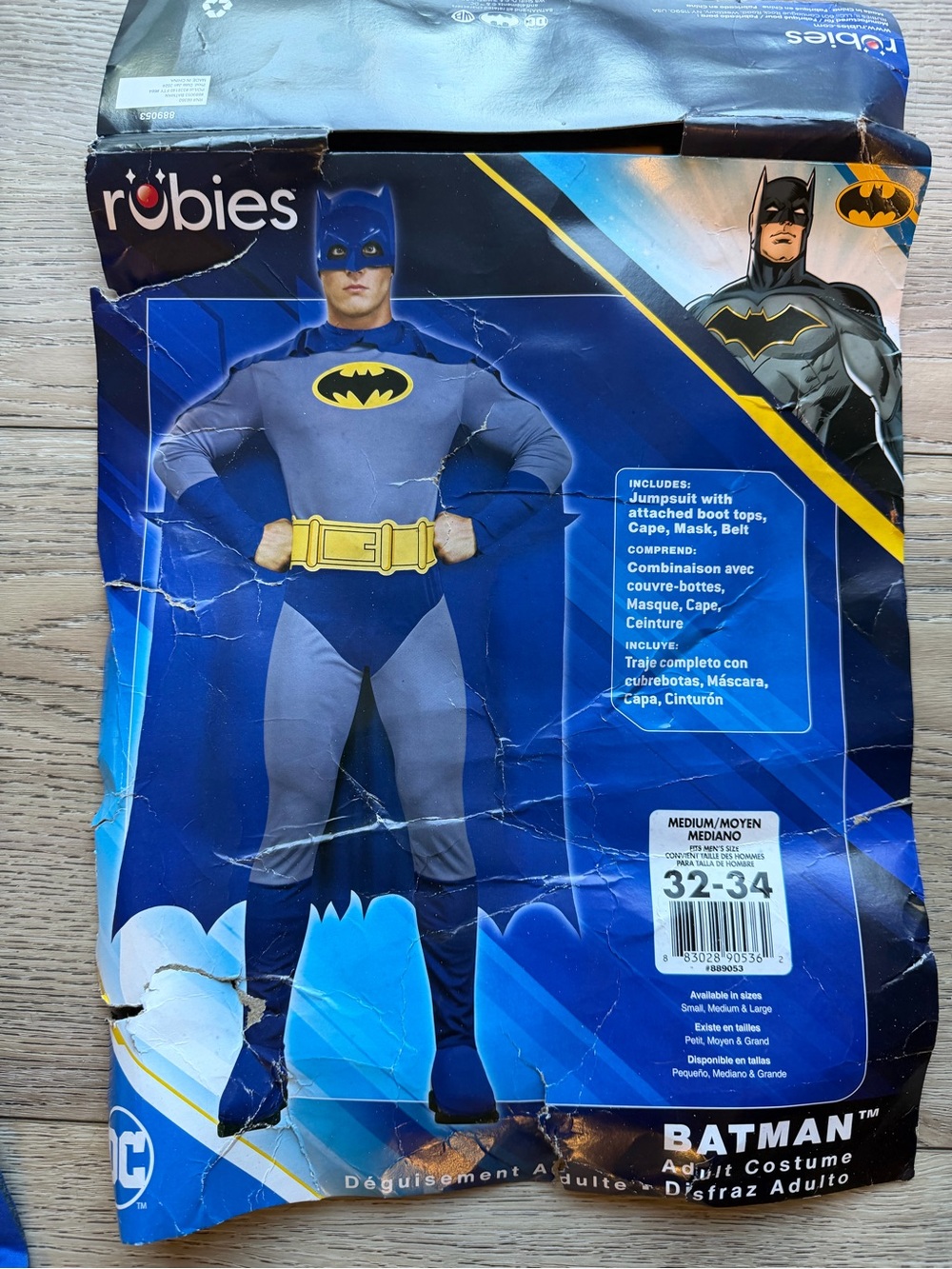Robies Batman Adult Costume - Blue and Yellow